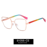 Women's Anti-Blue Light Metal Frame Glasses – Stylish Full-Rim Eyewear for Myopia