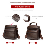 Men’s Leather Crossbody Bag – Retro Waterproof Messenger Bag for Daily Use