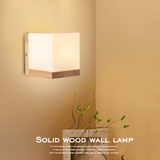 Modern Wood & Glass Wall Lamp – LED Bedroom & Aisle Light for Home Decor