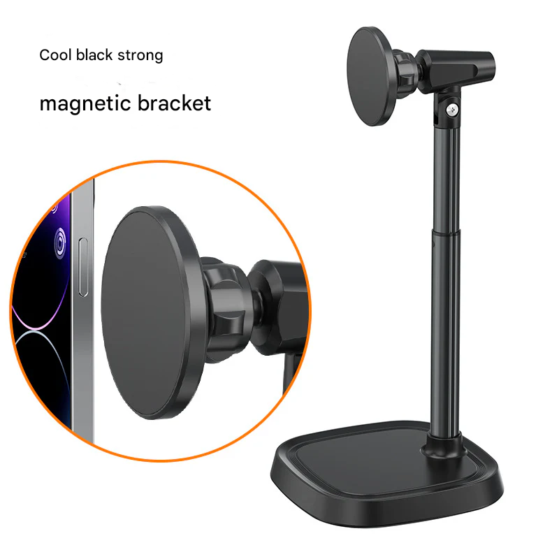 Magnetic Phone Stand for iPhone 13/14/15 – Telescopic Desktop Holder for Live Streaming & Video Calls