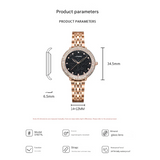 Sinobi Women's Diamond Quartz Watch – Star Dial, Stainless Steel Strap
