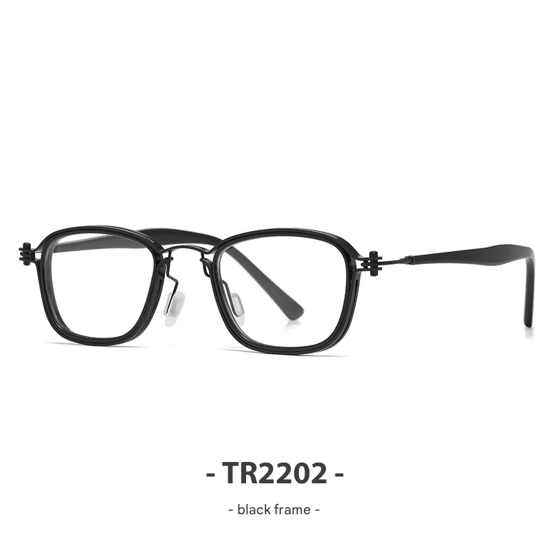 Retro Round-Square Anti-Blue Light Glasses Frame for Adults – TR90 + Metal Full Frame