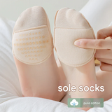 Women’s Invisible Half-Slip Cotton Socks for Heels – Thin, Non-Slip, Shallow Sandal Socks