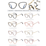 Round Blue Light Blocking Glasses for Women – Metal Myopia Frames