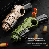 Soft Bullet Spray Toy Gun – Decompression Launcher with 3 Cartridges & 10 Warheads