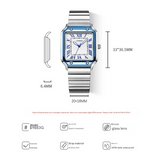 Sinobi Men's Roman Numeral Square Watch – Quartz Luminous Business Timepiece