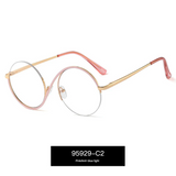 Women’s Metal Half-Frame Blue Light Glasses – Stylish Optical Frames for Myopia