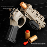 Soft Bullet Spray Toy Gun – Decompression Launcher with 3 Cartridges & 10 Warheads