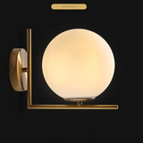 Modern Glass Globe Wall Lamp – European Style Iron Light for Bedroom & Aisle Decor