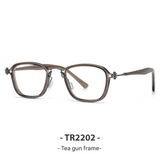 Retro Round-Square Anti-Blue Light Glasses Frame for Adults – TR90 + Metal Full Frame