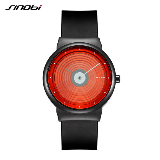 Sinobi Men's Modern Quartz Watch – Waterproof, Silicone Strap, Luxury Design