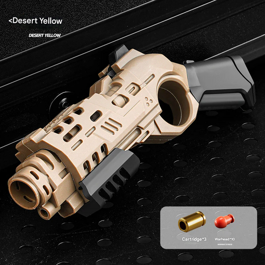Soft Bullet Spray Toy Gun – Decompression Launcher with 3 Cartridges & 10 Warheads