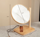 Rotatable High-Definition Wooden Makeup Mirror