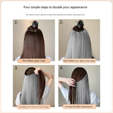 Highlighted Straight Hair Extensions – Seamless Colorful Braided Wig for Women - 50cm Long
