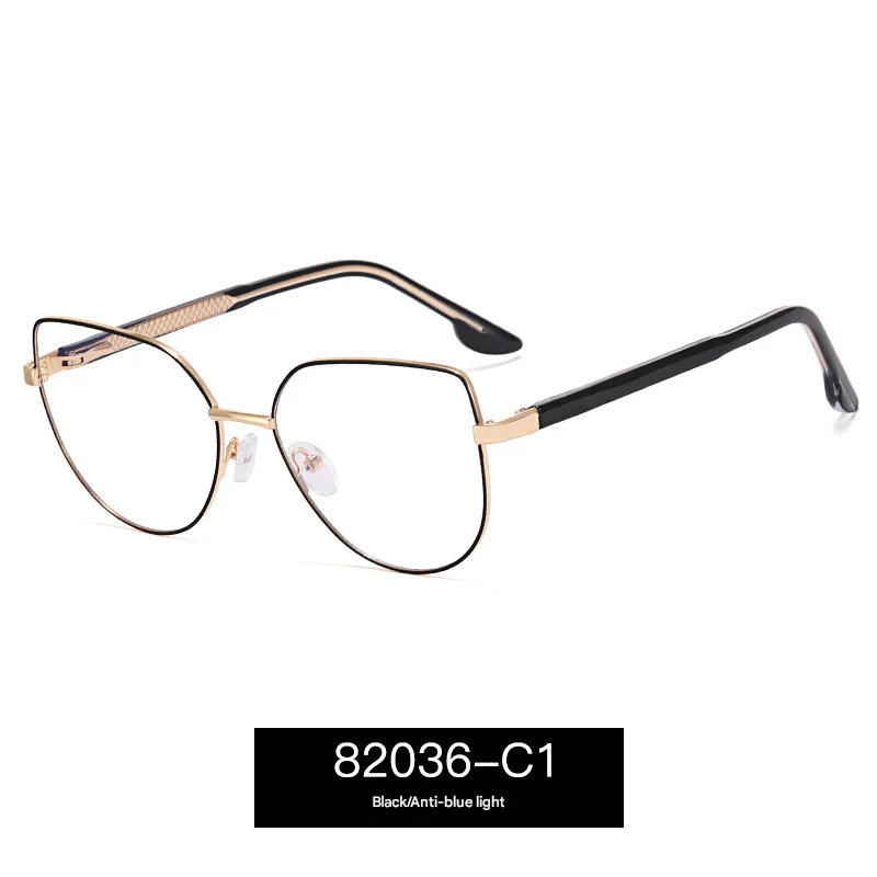 Women’s Ultra-Light Metal Butterfly Glasses Frame – Anti-Blue Light & UV Protection
