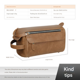 Retro Men's PU Leather Wash Bag - Waterproof Clutch Organizer