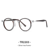 Retro Round-Square Anti-Blue Light Glasses Frame for Adults – TR90 + Metal Full Frame