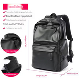 Unisex Urban Style PU Leather Student Backpack – Laptop Bag, 14-Inch Capacity