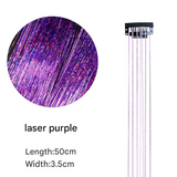 Classic Tinsel Hair Extensions – Long Sparkly PET Strands, 50cm Glitter Highlights (Set of 2)