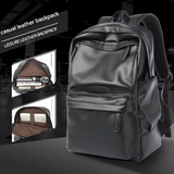Unisex Urban Style PU Leather Student Backpack – Laptop Bag, 14-Inch Capacity