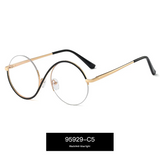 Women’s Metal Half-Frame Blue Light Glasses – Stylish Optical Frames for Myopia
