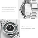 Sinobi Men's Quartz Business Watch – Slim Stainless Steel Waterproof Timepiece