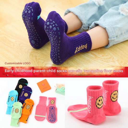 Unisex Anti-Slip Mid-Tube Socks for Kids – Breathable Playground & Yoga Floor Socks