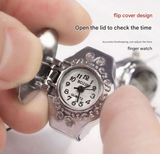 BOZHI Antique Silver Ring Watch for Women & Men – Retro Quartz Band