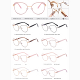 Women’s Cat-Eye Blue Light Glasses – Elegant Metal Full Frame with Rhinestone