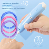 Wireless 3D Printing Pen for Kids – Low-Temperature Drawing Tool with 3 Filament Rolls