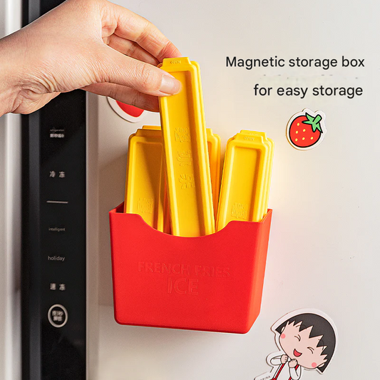 Magnetic French Fry Ice Cube Tray – Long Stackable ABS Mold for Freezer