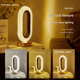 Crystal Touch Table Lamp – Luxury Bedside Night Light with 3-Color Modes