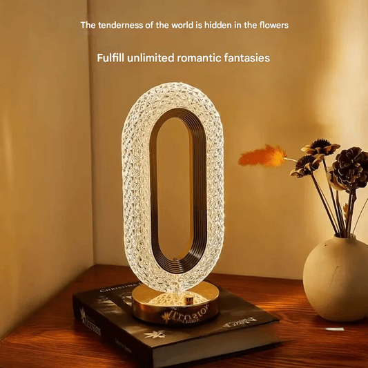 Crystal Touch Table Lamp – Luxury Bedside Night Light with 3-Color Modes