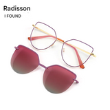 2-in-1 Polarized Cat-Eye Sunglasses – UV400 Magnetic Myopia Frame for Women