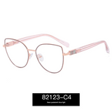 Women’s Cat-Eye Blue Light Glasses – Elegant Metal Full Frame with Rhinestone