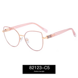 Women’s Cat-Eye Blue Light Glasses – Elegant Metal Full Frame with Rhinestone