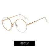 Women’s Metal Half-Frame Blue Light Glasses – Stylish Optical Frames for Myopia