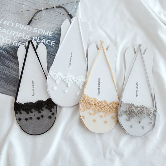 Women’s Invisible Cotton Socks – Non-Slip, Breathable Half-Step Liners for Heels