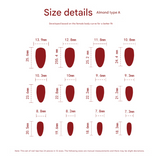 Red Cat Eye Press-On Nails – Long Almond Glitter Ombre Nail Set