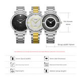 Sinobi Men's Quartz Business Watch – Slim Stainless Steel Waterproof Timepiece