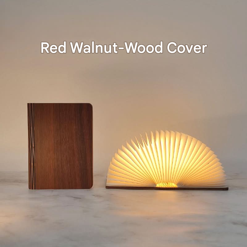 Wooden LED Folding Book Lamp – Night Light