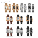 SANDA Retro Square Quartz Watch – Leather Strap Casual Watch for Men & Women