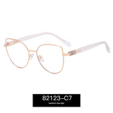 Women’s Cat-Eye Blue Light Glasses – Elegant Metal Full Frame with Rhinestone