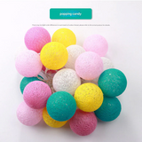 LED Cotton Ball String Lights – DIY Fairy Light Decor for Bedroom & Parties (10 lights)