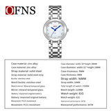 OFNS Diamond Round Pointer Dial Quartz Watch – Waterproof Business Watch for Women