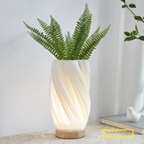 Touch-Control Vase Night Light – Bamboo Wood Atmosphere Lamp with 3-Color Dimming