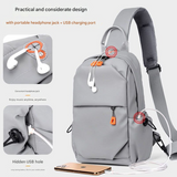 Men’s Crossbody Chest Bag – Oxford Shoulder Backpack with USB Port