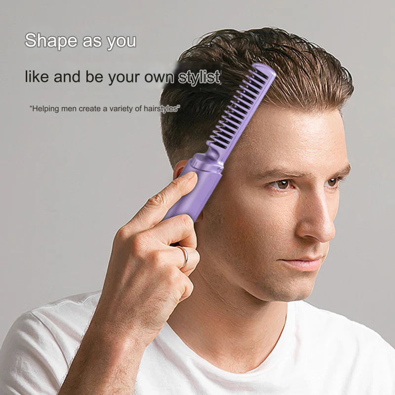 Wireless Portable Straight Hair Comb - Negative Ion Dual-Use Hair Straightener