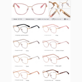 Women’s Square Metal Blue Light Blocking Glasses – Full Frame Anti-UV Eyewear