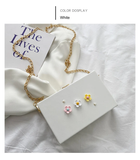 Pearl 3D Flower Box Bag - Korean Chain Crossbody